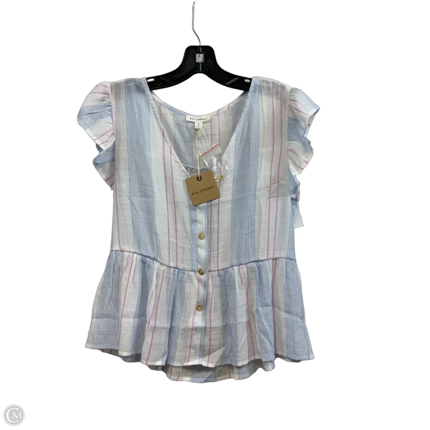 Top Sleeveless By Blu Pepper In Blue, Size: S