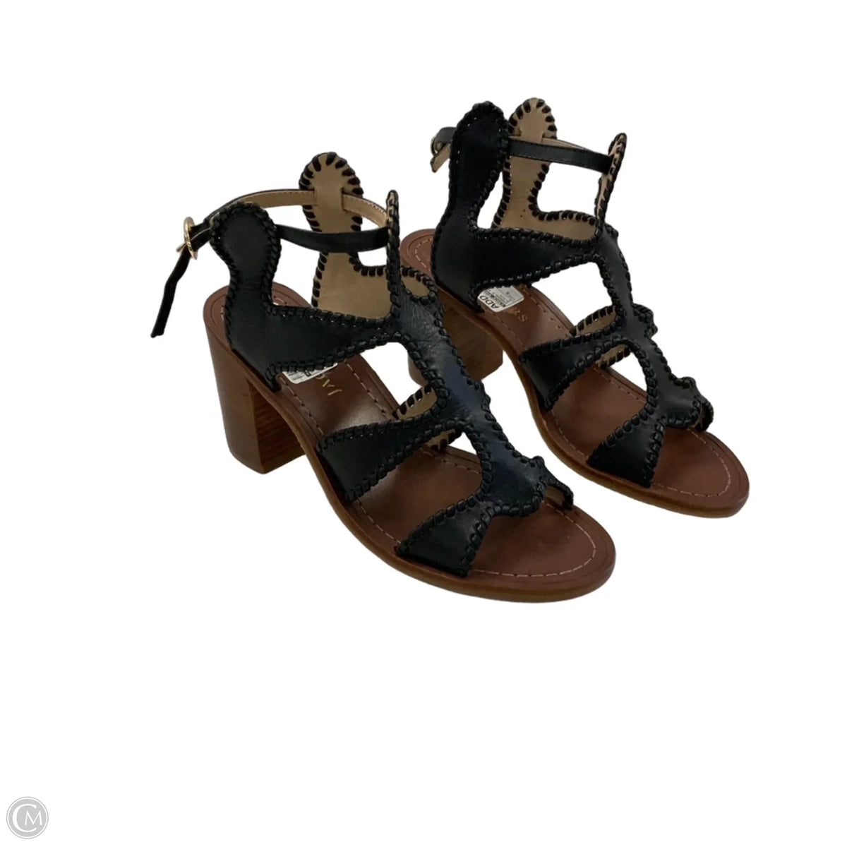Sandals Heels Block By Jack Rogers In Black, Size: 9