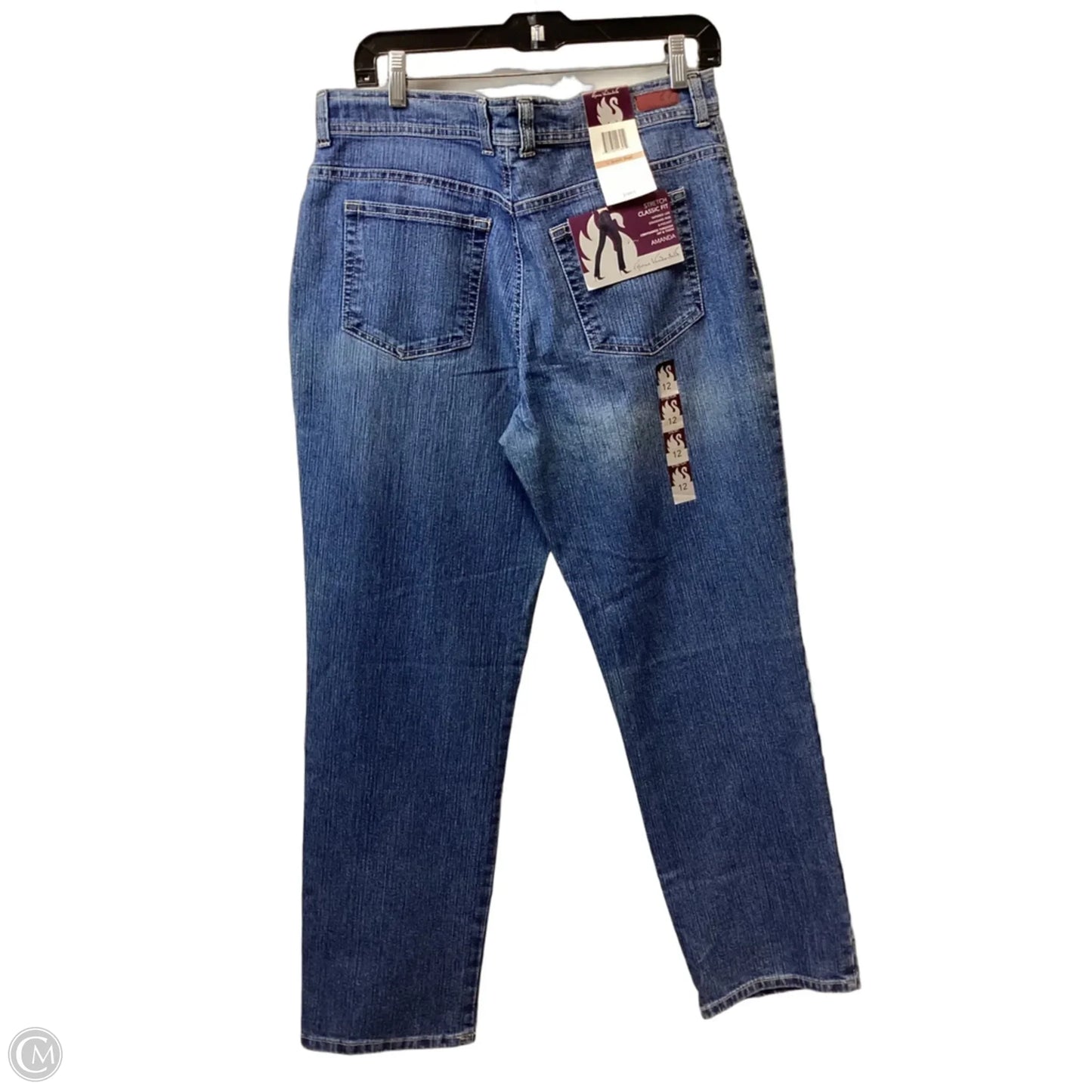 Jeans Straight By Gloria Vanderbilt In Blue Denim, Size: 12