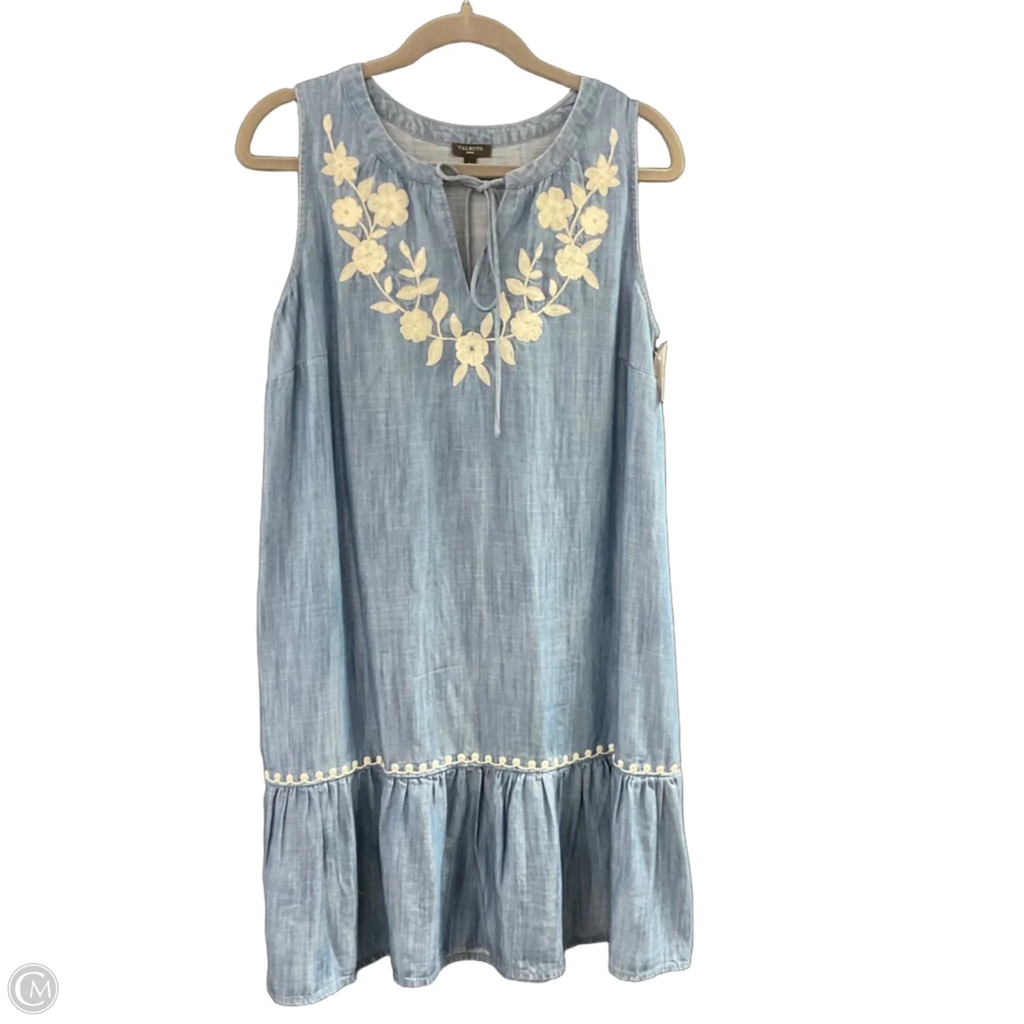 Dress Casual Midi By Talbots In Blue Denim, Size: Mp