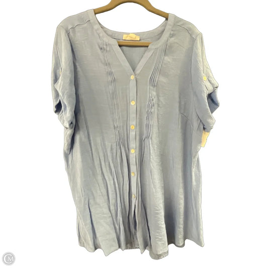 Blouse Short Sleeve By Westport In Blue, Size: 2x