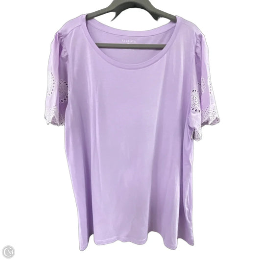 Top Short Sleeve By Talbots In Purple, Size: 2x