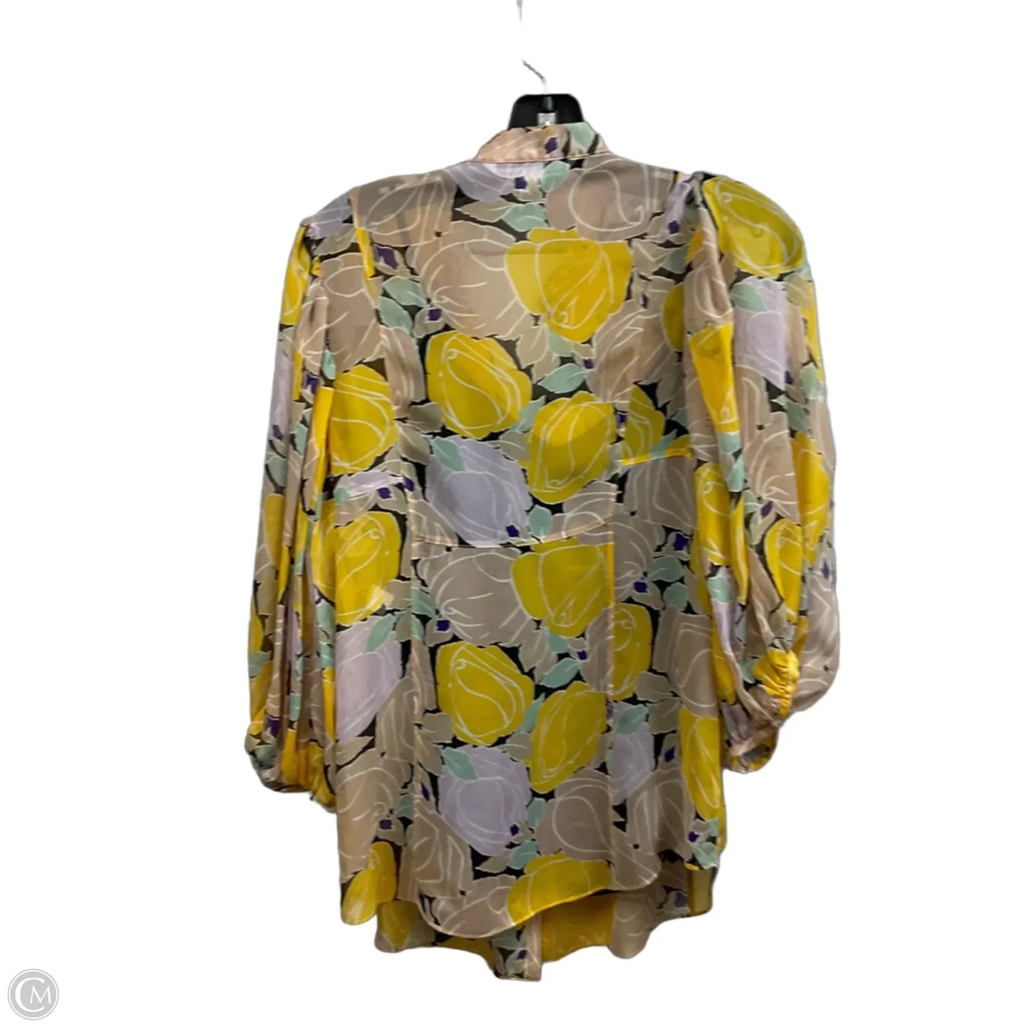 Top Long Sleeve Designer By Diane Von Furstenberg In Yellow, Size: 6