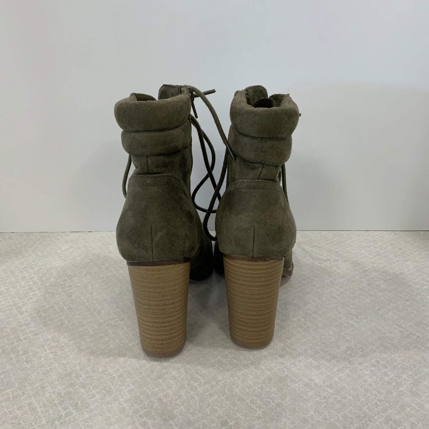 Boots Ankle Heels By Candies In Green, Size: 8.5