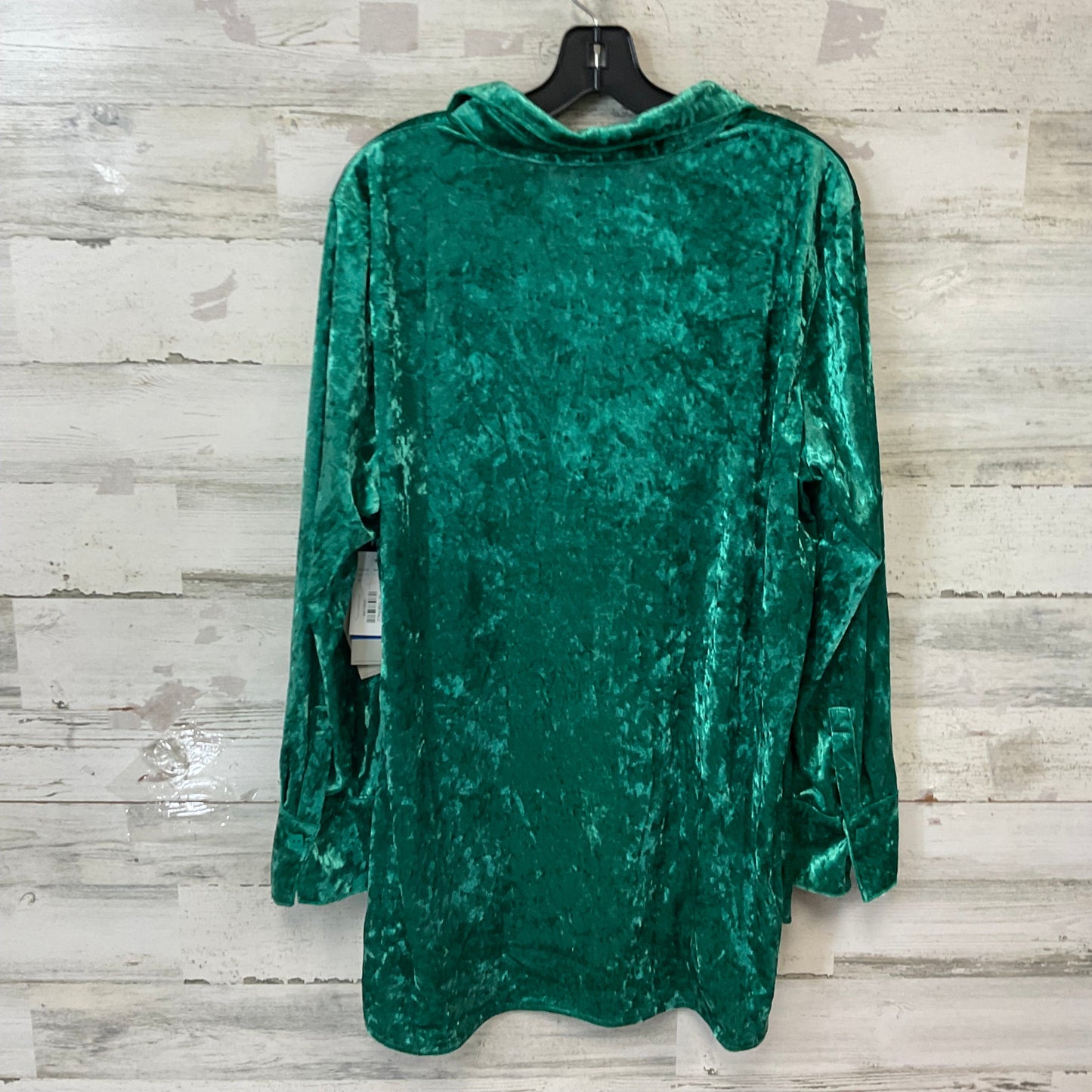 Blouse Long Sleeve By Multiples In Green, Size: Xl