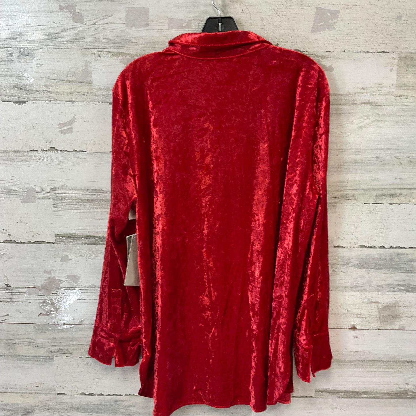 Blouse Long Sleeve By Multiples In Red, Size: Xl