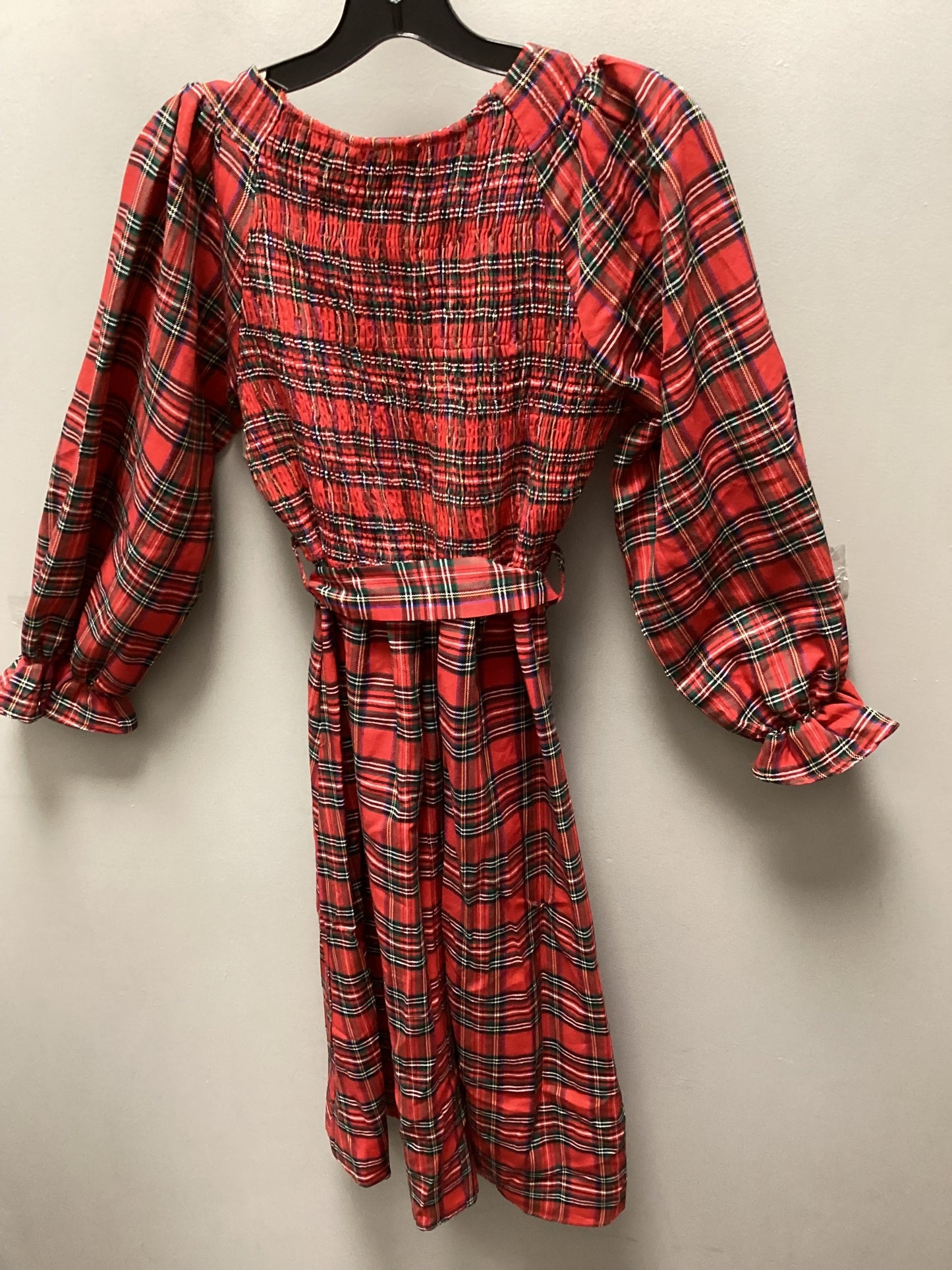 Dress Casual Midi By Jodifl In Red Plaid, Size: S