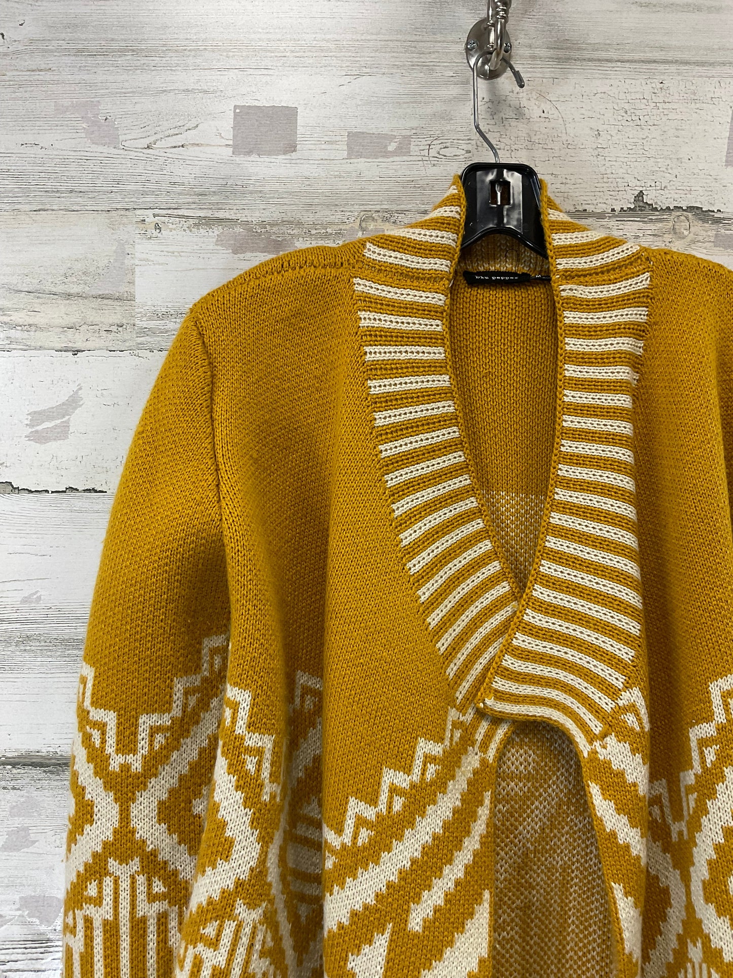 Sweater Cardigan By Blu Pepper In Gold, Size: M