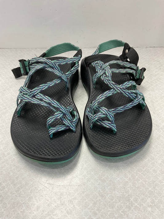 Green Sandals Flats Chacos, Size 7