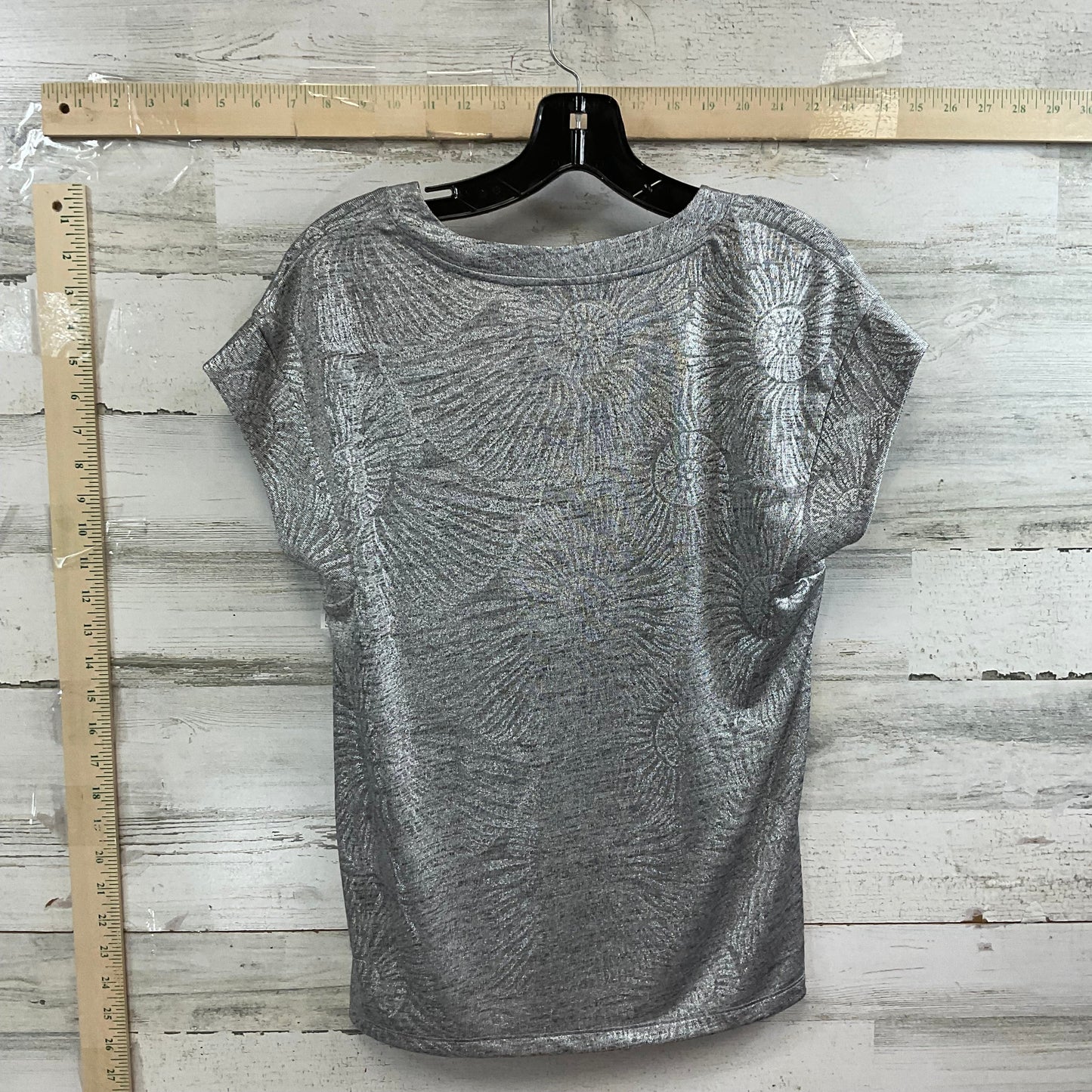 Silver Top Short Sleeve White House Black Market, Size Xs