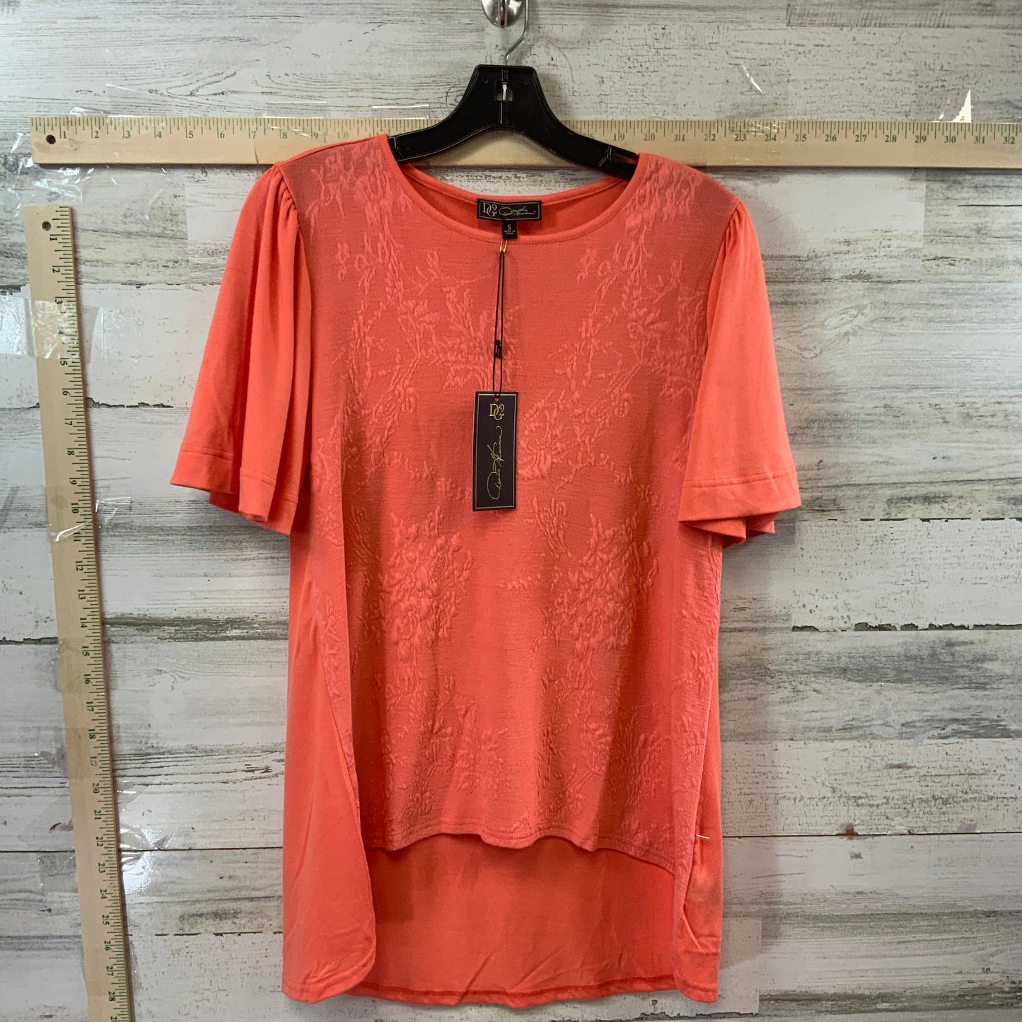 Orange Top Short Sleeve Diane Gilman, Size S