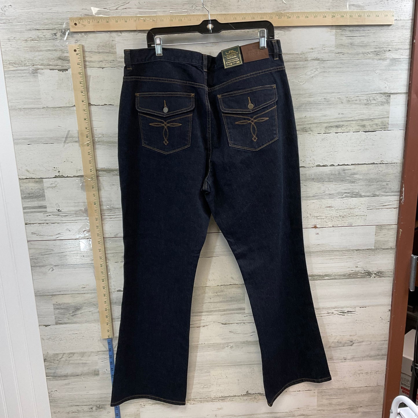 Blue Denim Jeans Boot Cut Lauren By Ralph Lauren , Size 16