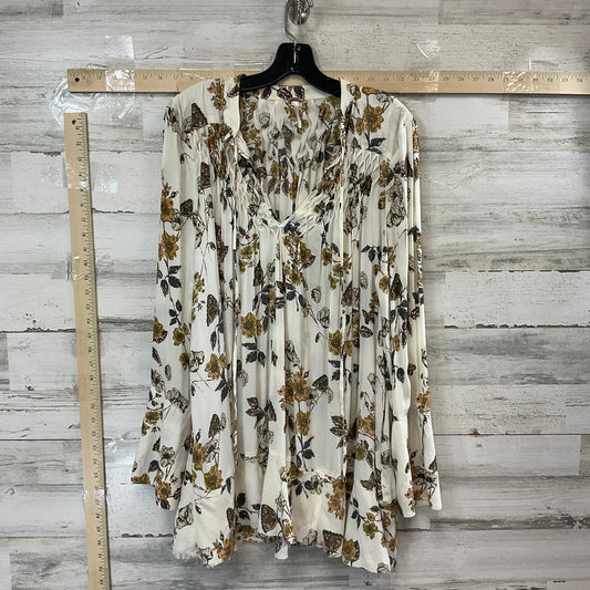 Cream Blouse Long Sleeve Free People, Size L