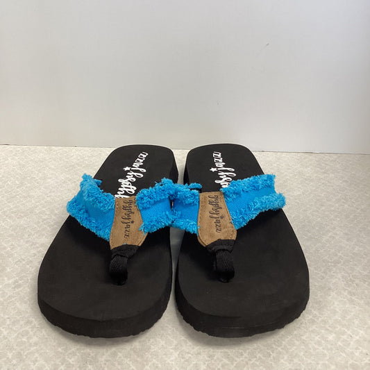 Black Sandals Flip Flops Gypsy Jazz Size 9.5