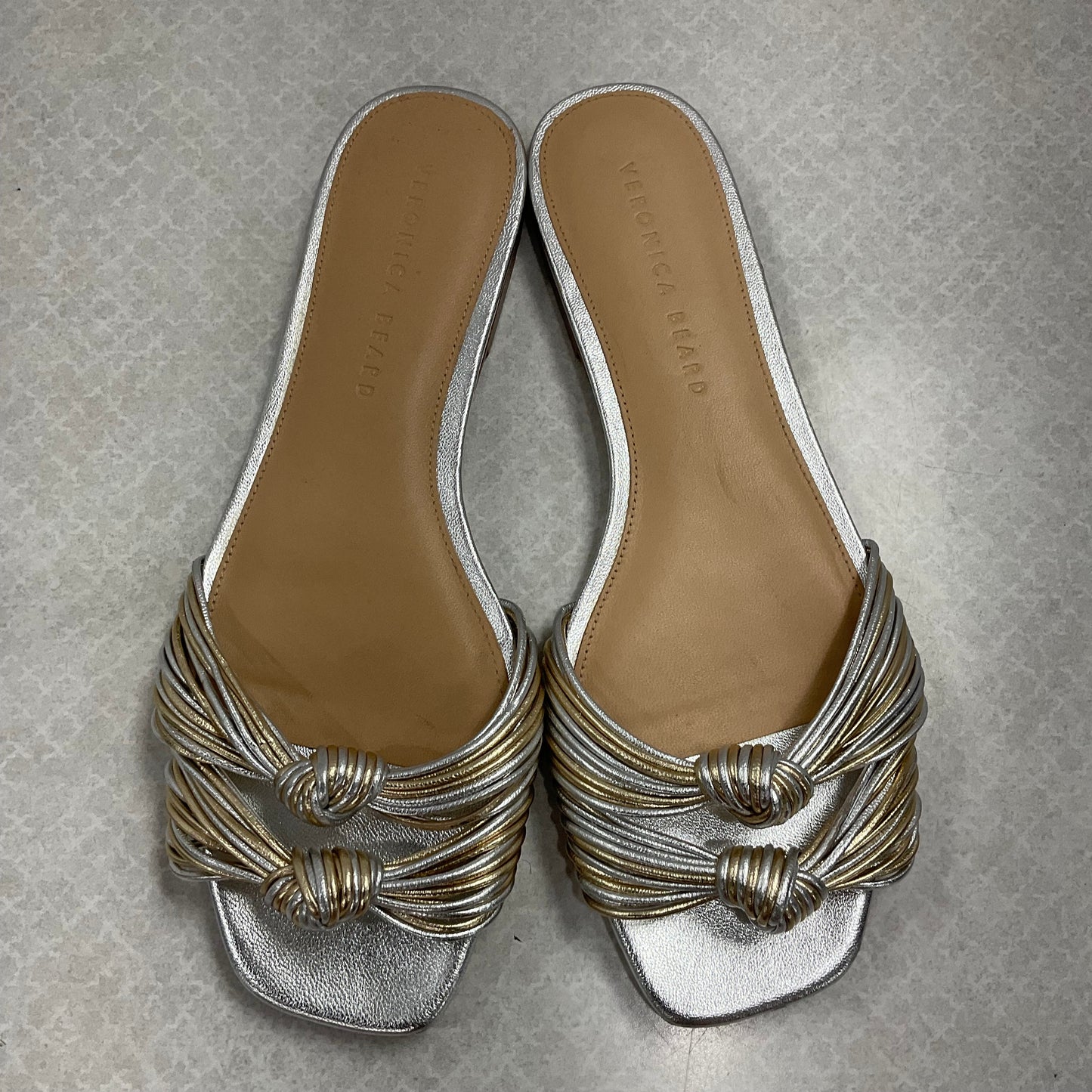 Silver Sandals Designer Veronica Beard, Size 7.5