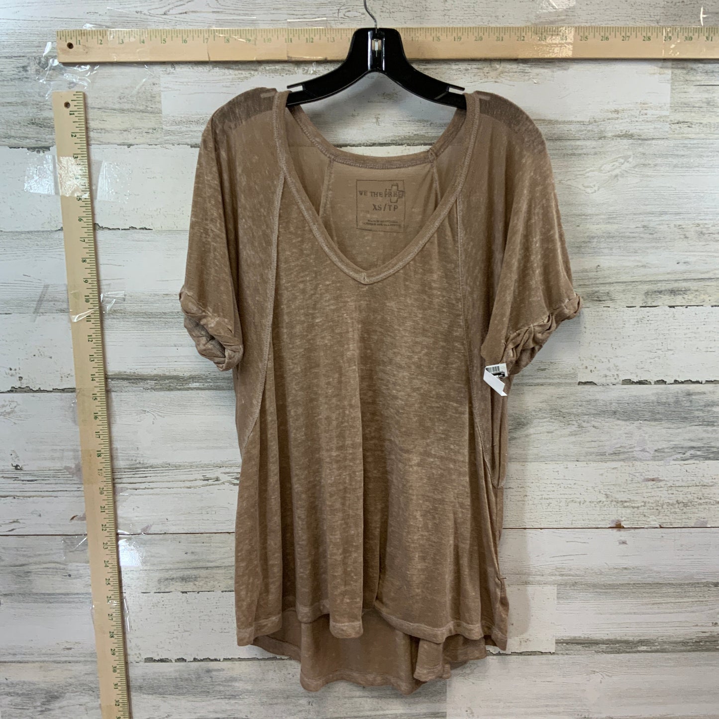 Brown Top Short Sleeve We The Free, Size Xs