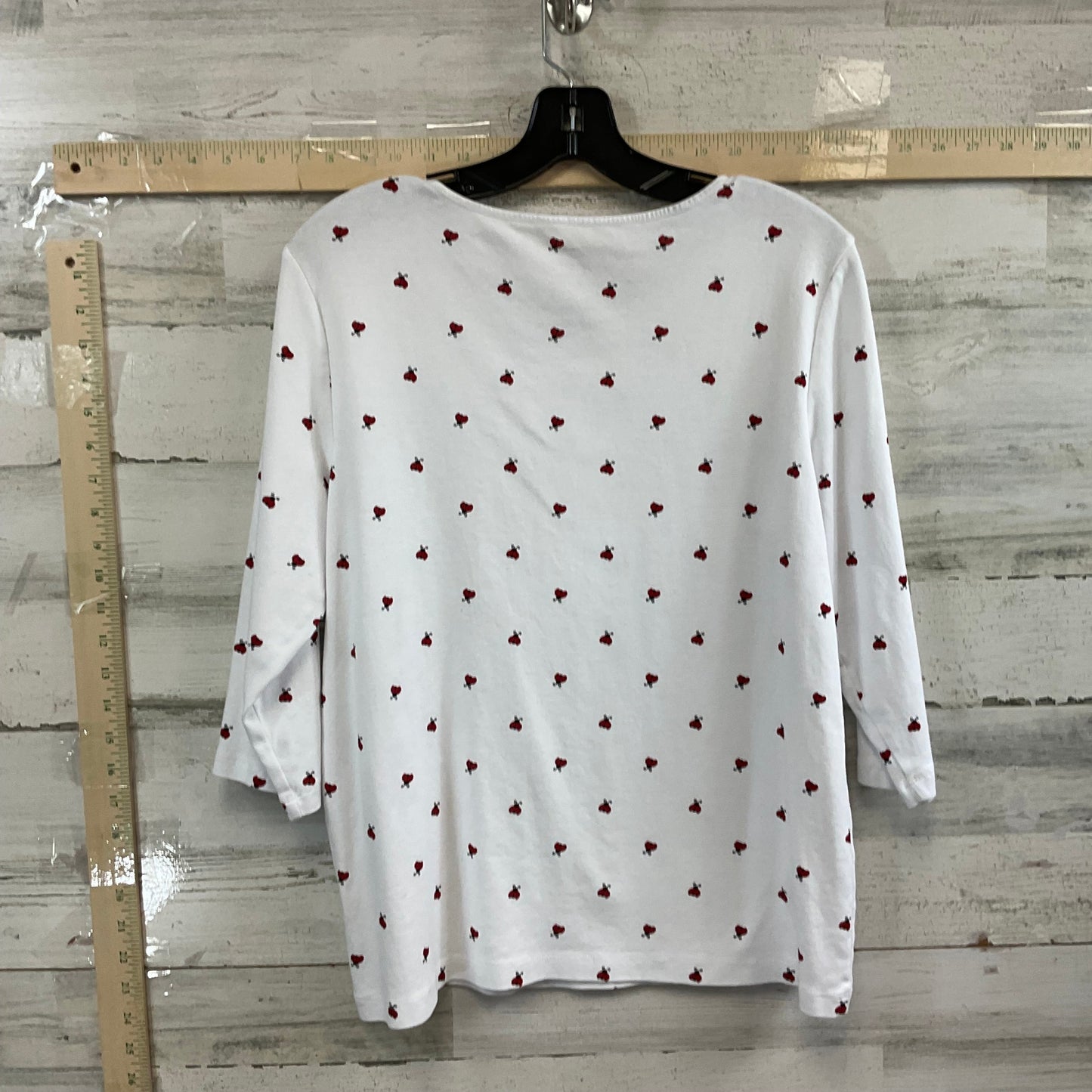 White Top 3/4 Sleeve Basic Cj Banks, Size Xl