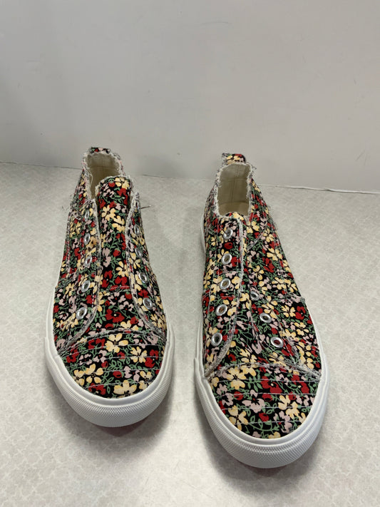 Floral Print Shoes Sneakers Corkys, Size 10