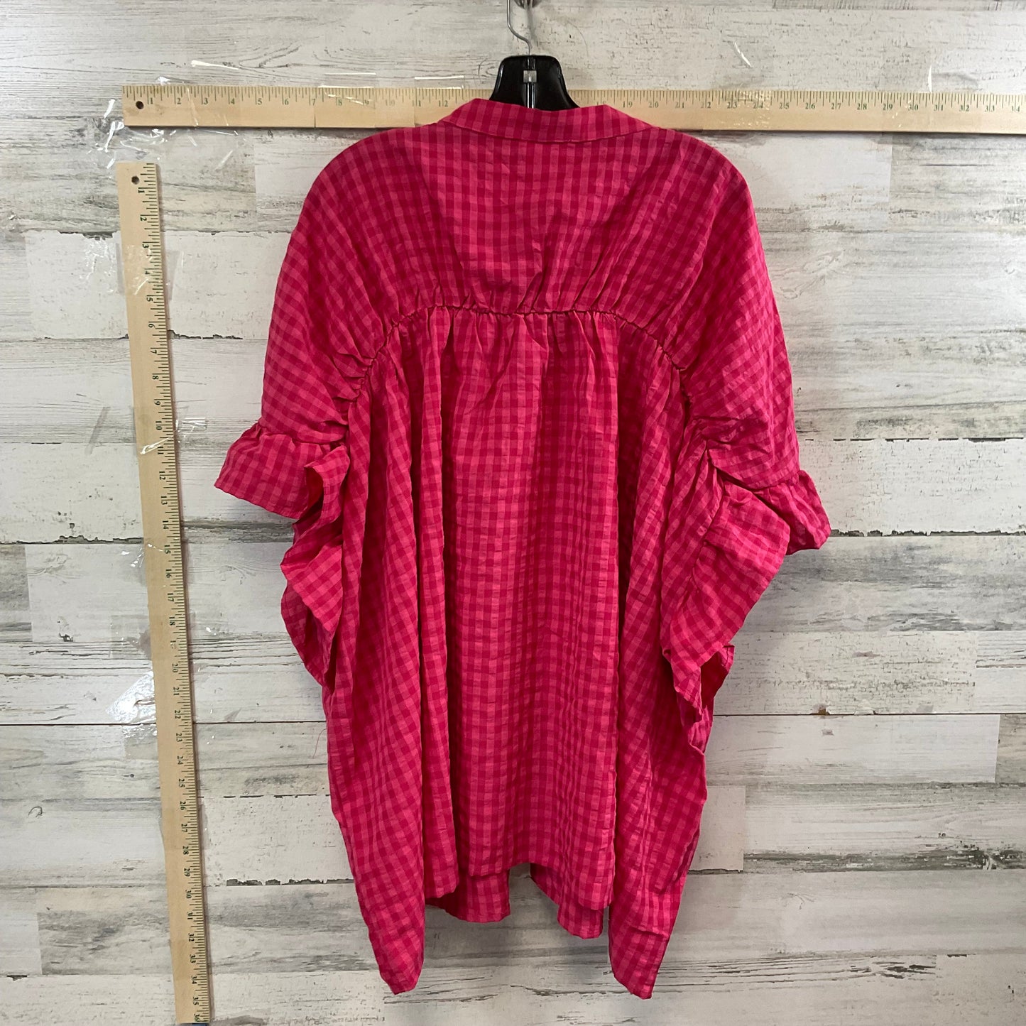 Pink Blouse Short Sleeve Bibi, Size 2x