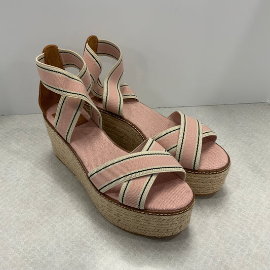 Pink Sandals Heels Wedge Tory Burch, Size 9