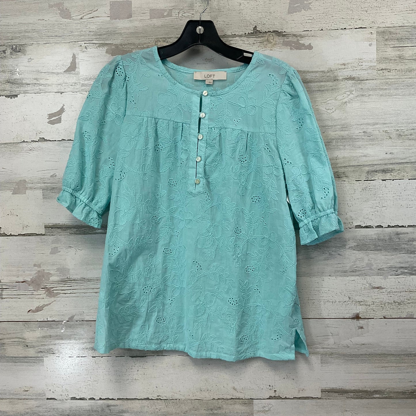 Top Short Sleeve By Loft In Blue, Size: S