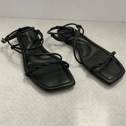 Black Sandals Flats Marc Fisher, Size 6.5