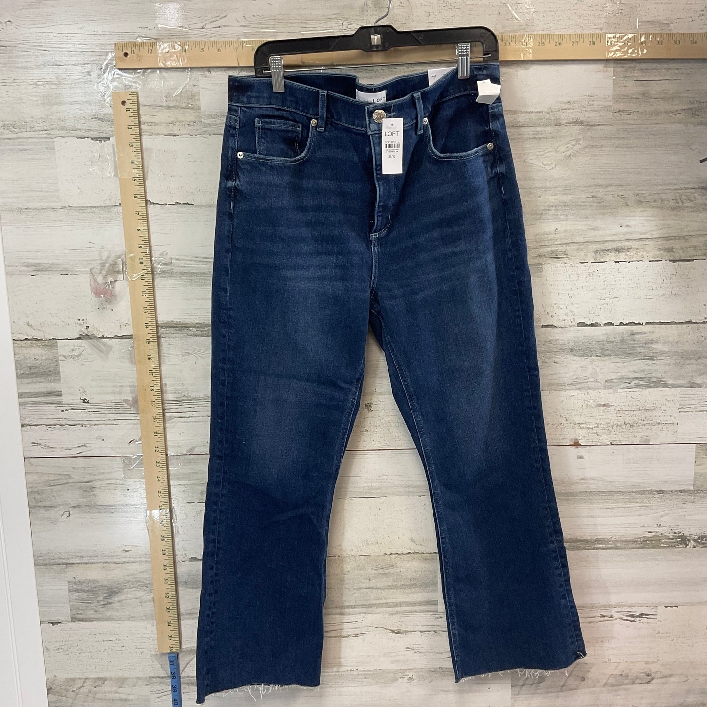 Blue Denim Jeans Flared Loft, Size 12