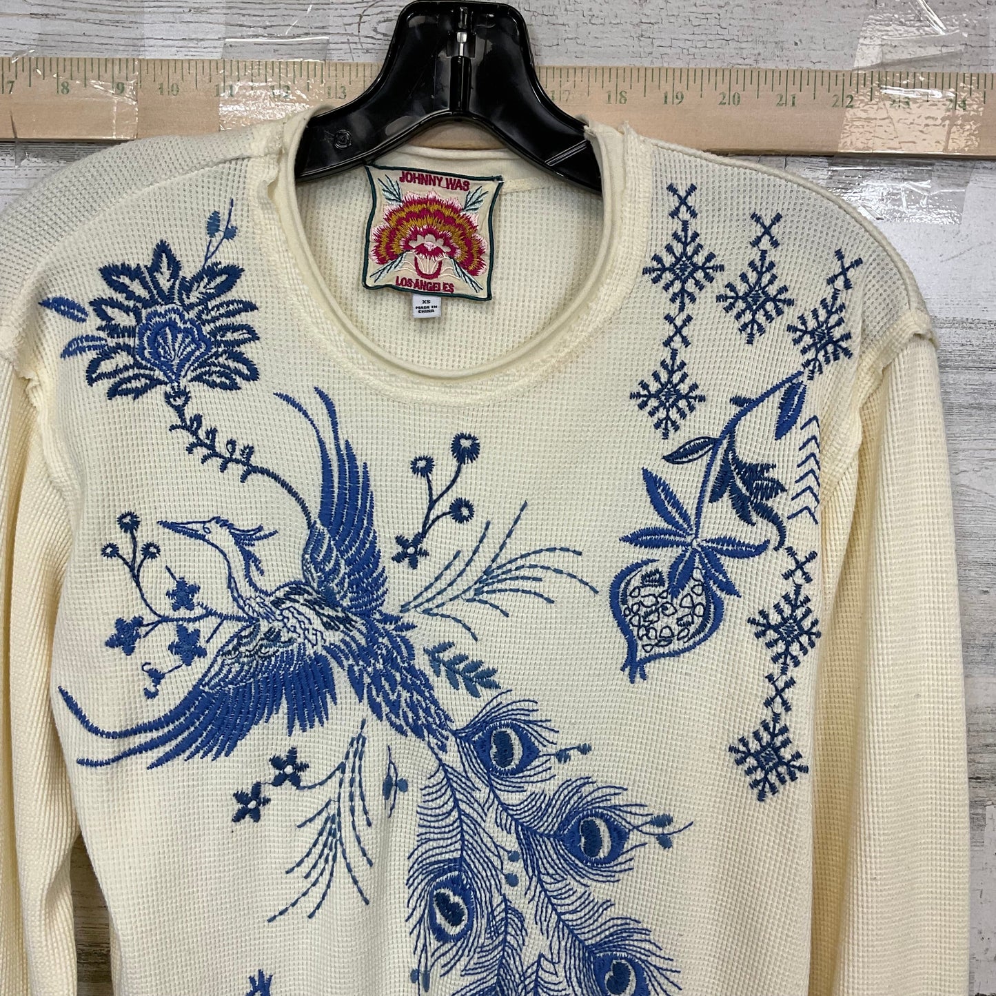Cream Top Long Sleeve Johnny Was, Size Xs