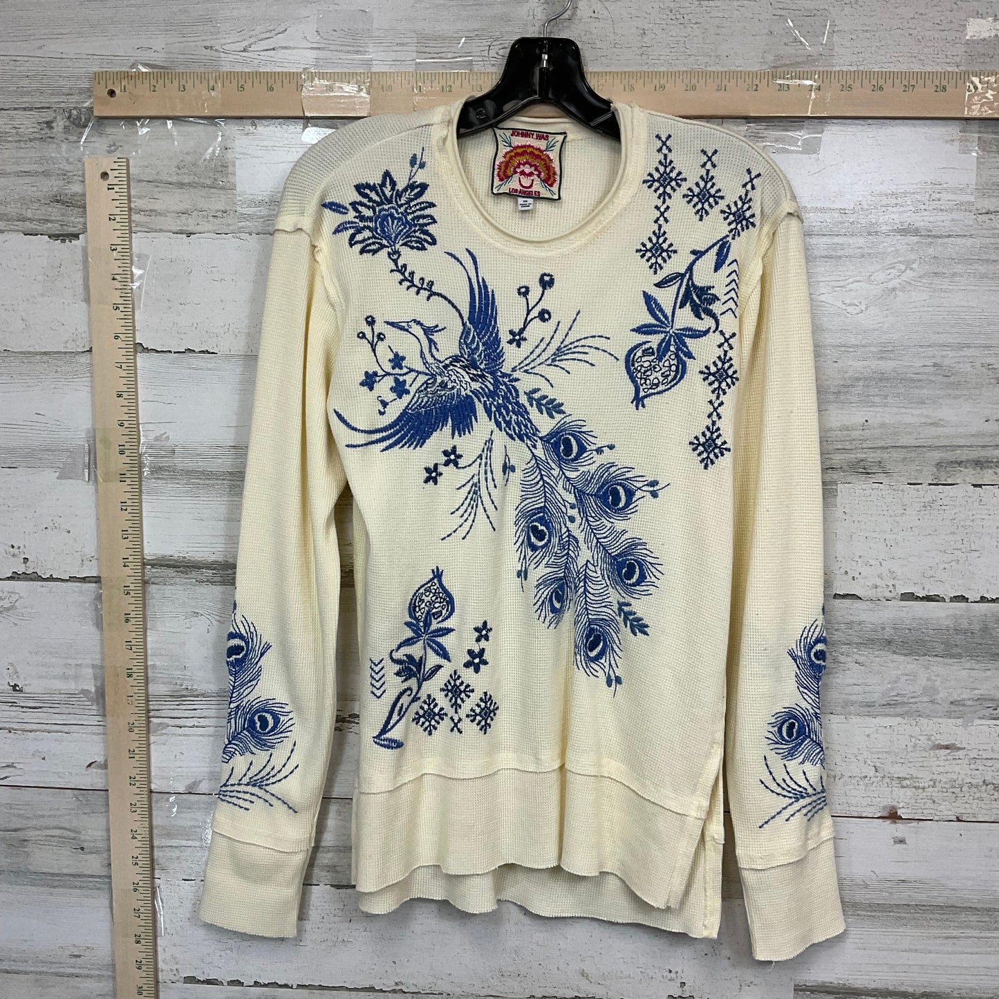 Cream Top Long Sleeve Johnny Was, Size Xs