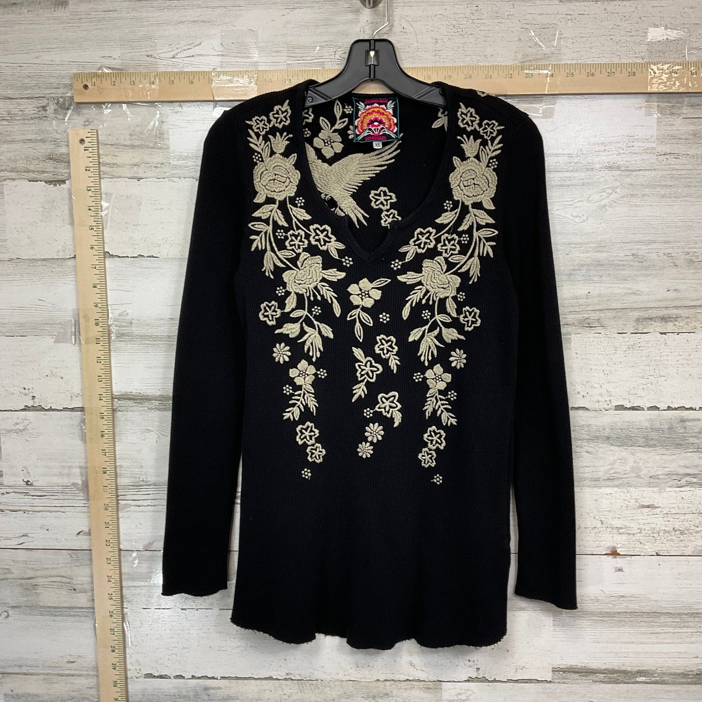 Black Top Long Sleeve Johnny Was, Size Xs