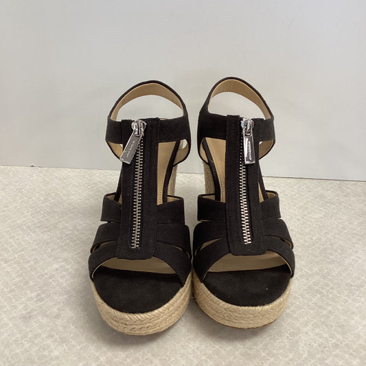 Black Sandals Heels Wedge Michael By Michael Kors, Size 5.5