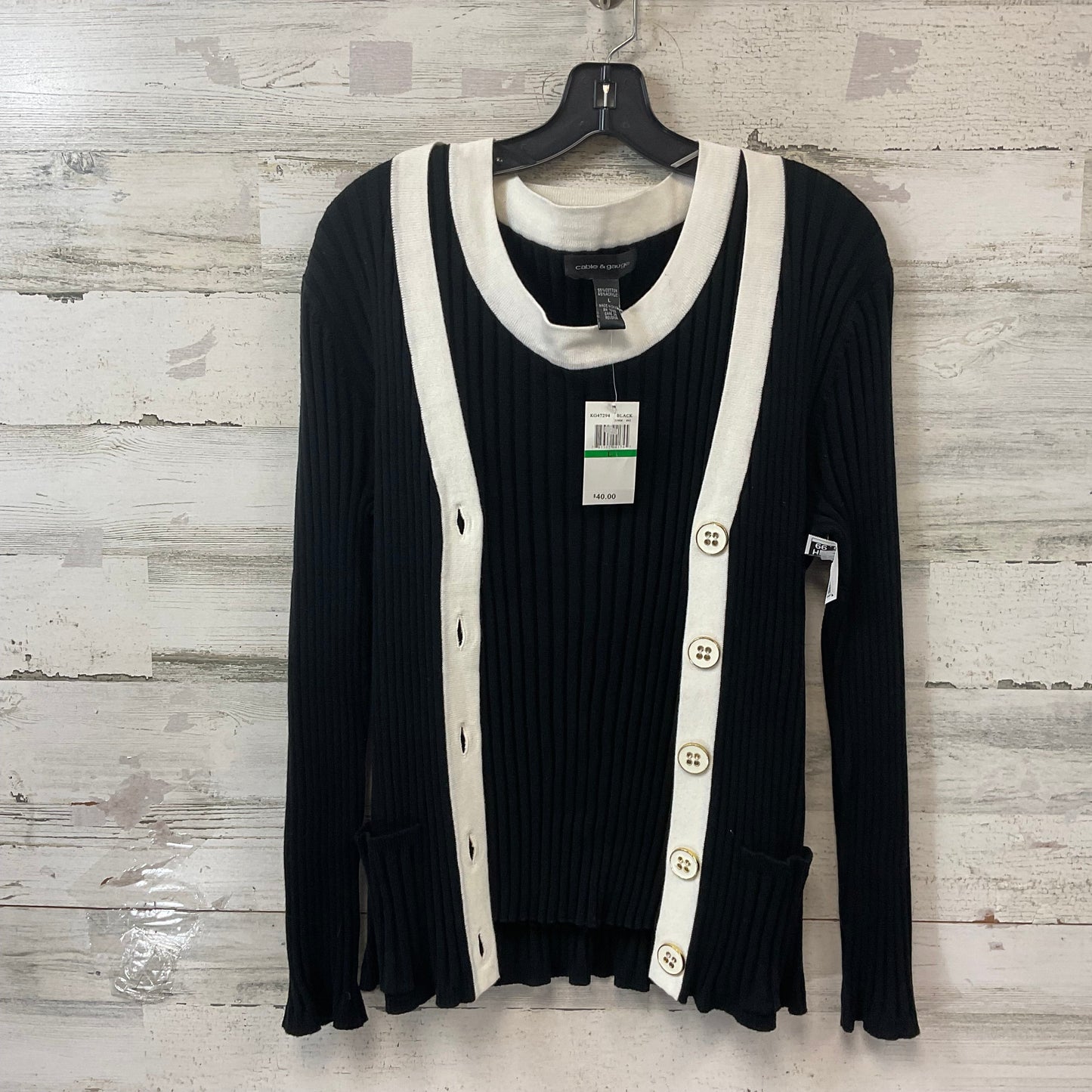 Sweater 2pc By Cable And Gauge In Black, Size: Xl