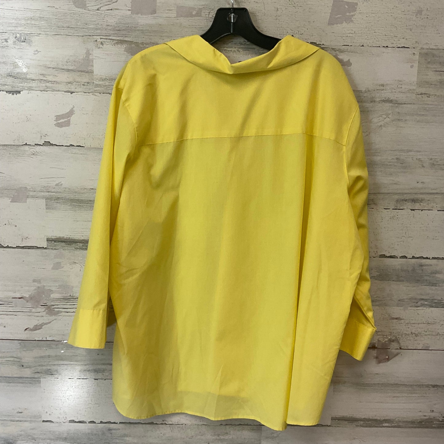 Blouse Long Sleeve By Foxcroft In Yellow, Size: 3x