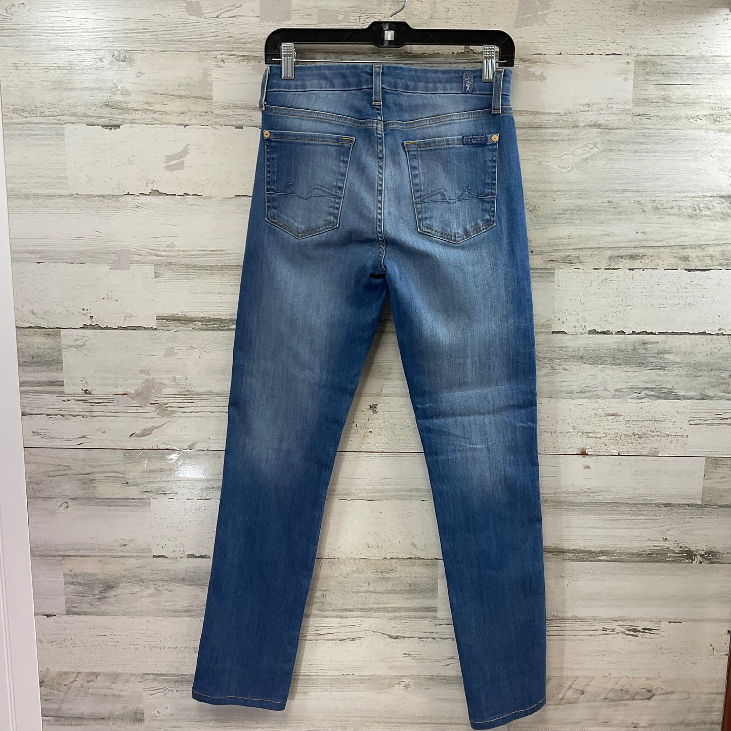 Jeans Straight By 7 For All Mankind In Blue Denim, Size: 6