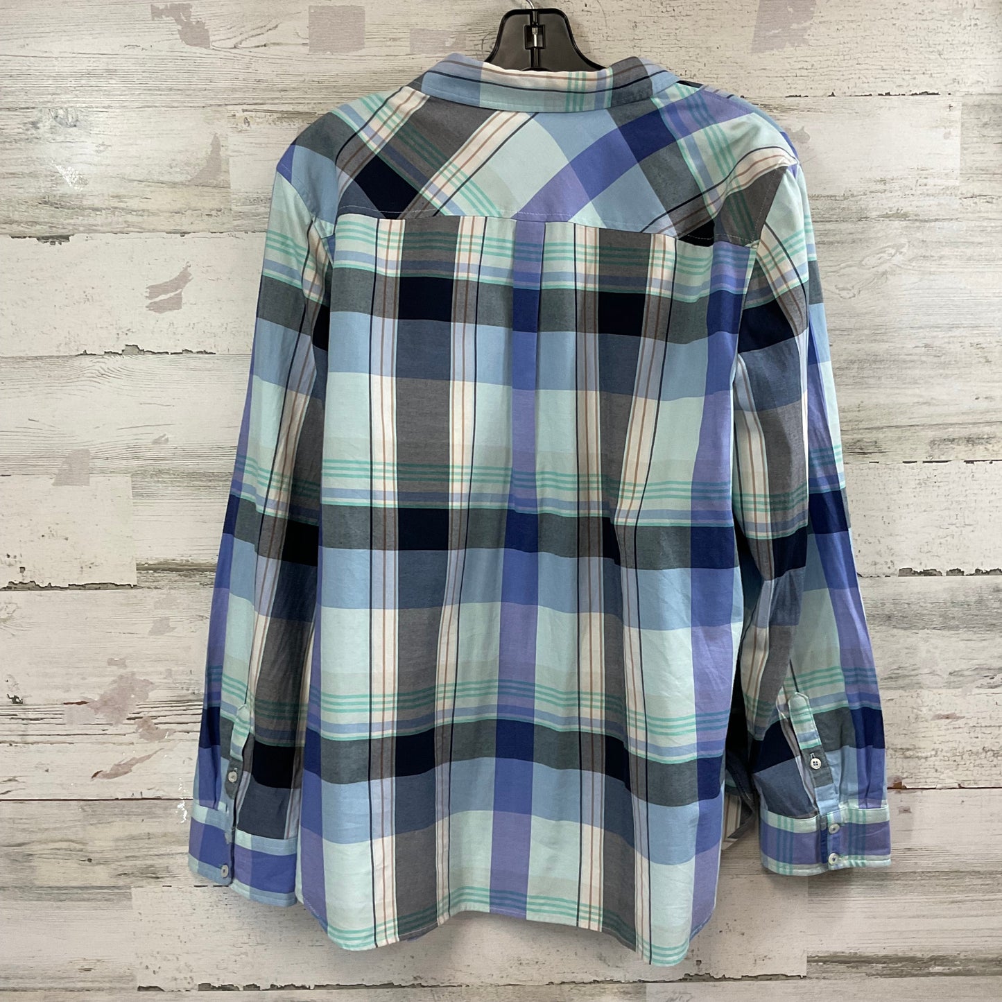 Blouse Long Sleeve By Talbots In Blue, Size: Xl