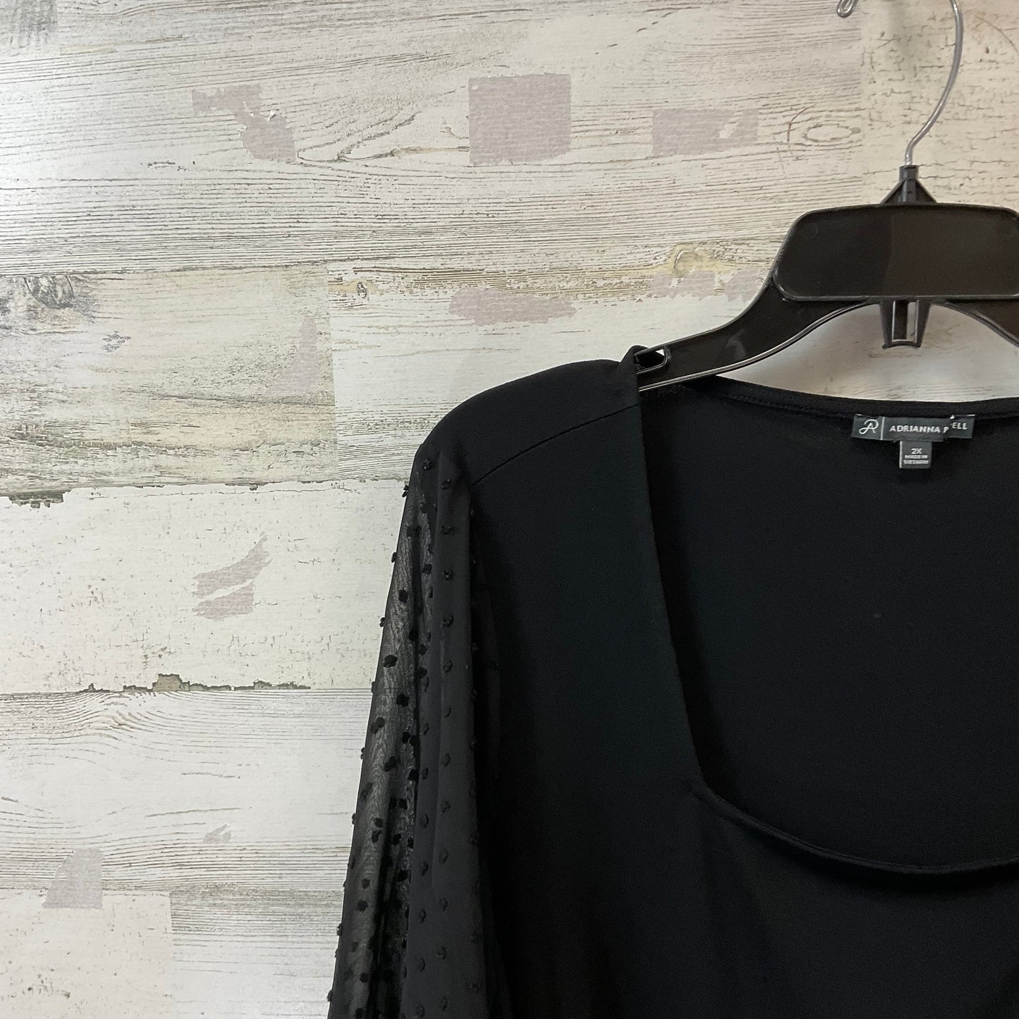 Top Long Sleeve By Adrianna Papell In Black, Size: 2x