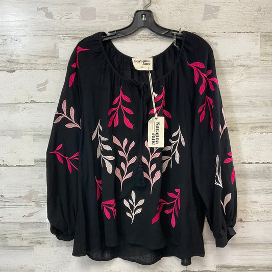 Top Long Sleeve By Savanna Jane In Black, Size: 3x