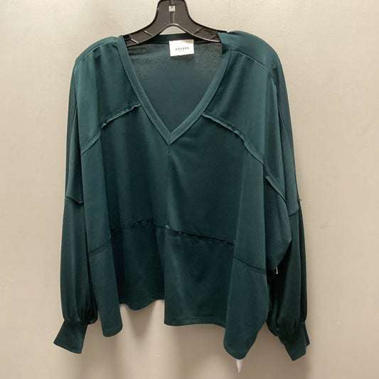 Top Long Sleeve By Andree By Unit In Green, Size: S