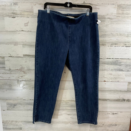 Jeans Straight By Soft Surroundings In Blue Denim, Size: Xl