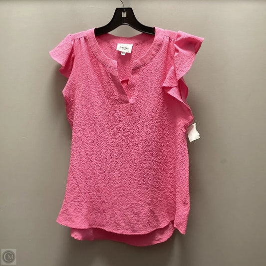 Top Short Sleeve By Andree By Unit In Pink, Size: S