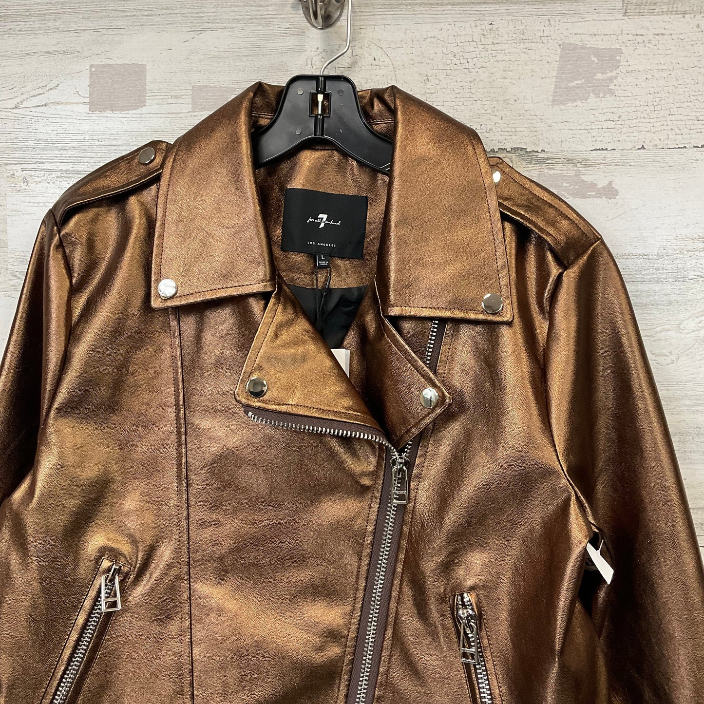 Jacket Moto By 7 For All Mankind In Bronze, Size: L