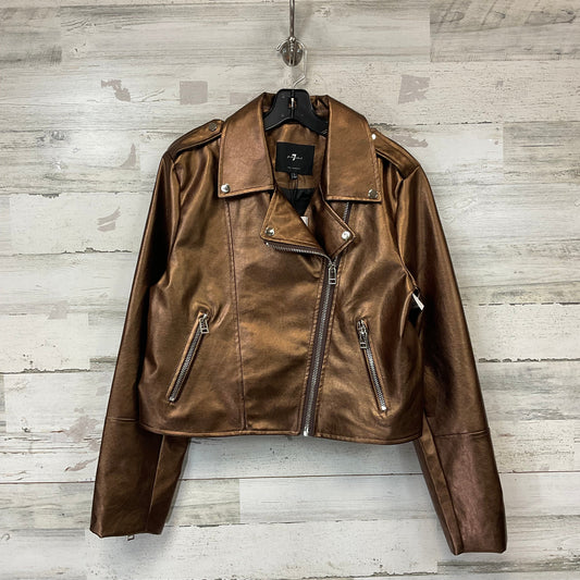 Jacket Moto By 7 For All Mankind In Bronze, Size: L