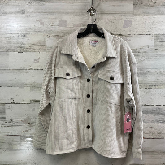 Jacket Shirt By Ci Sono In Cream, Size: L