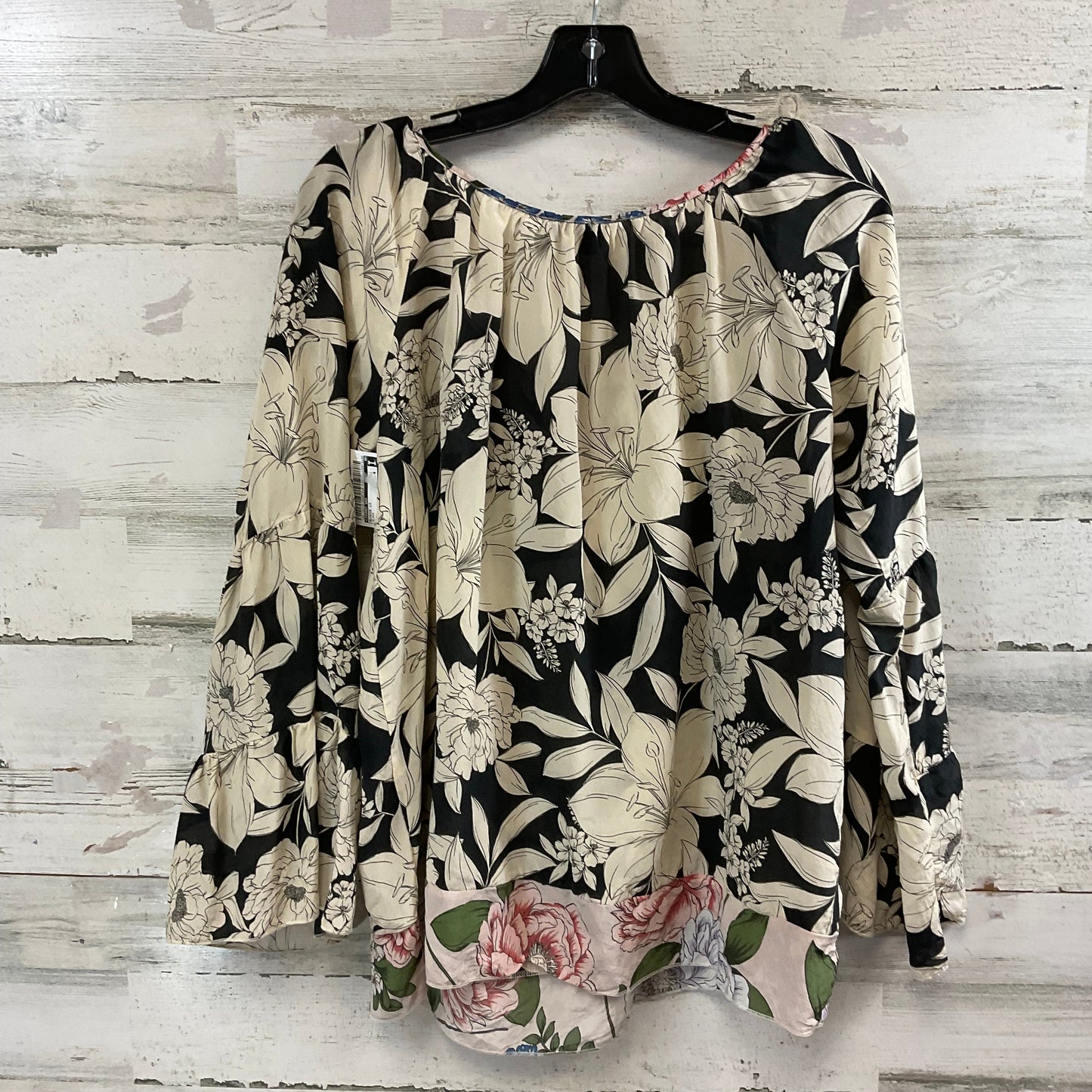 Blouse Long Sleeve By Johnny Was In Black, Size: M