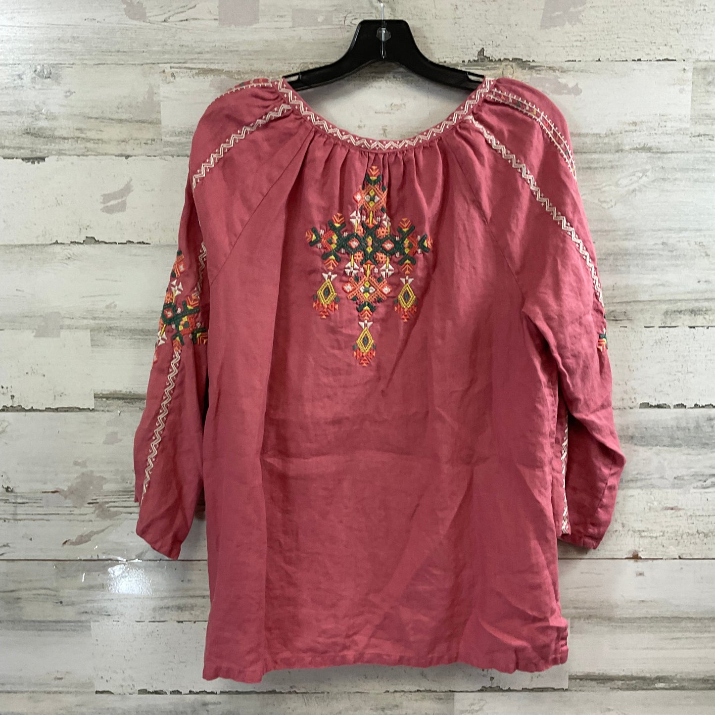 Blouse Long Sleeve By Johnny Was In Pink, Size: M