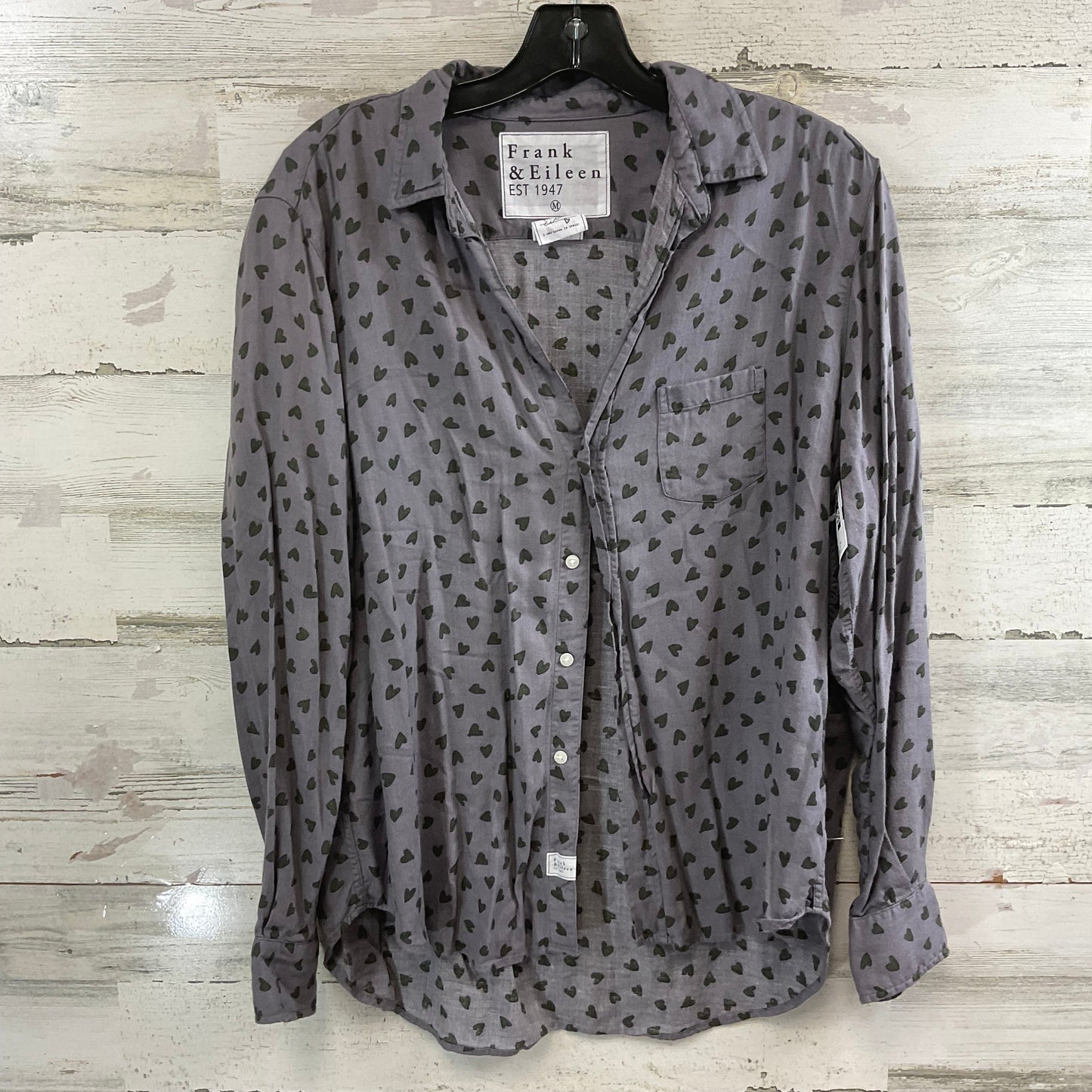 Blouse Long Sleeve By Frank And Eileen In Grey, Size: M