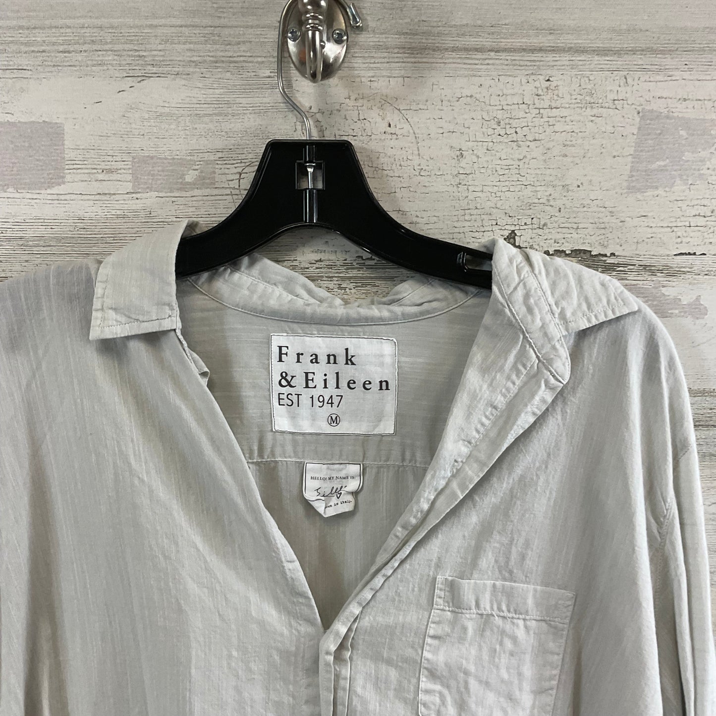 Blouse Long Sleeve By Frank And Eileen In Grey, Size: M