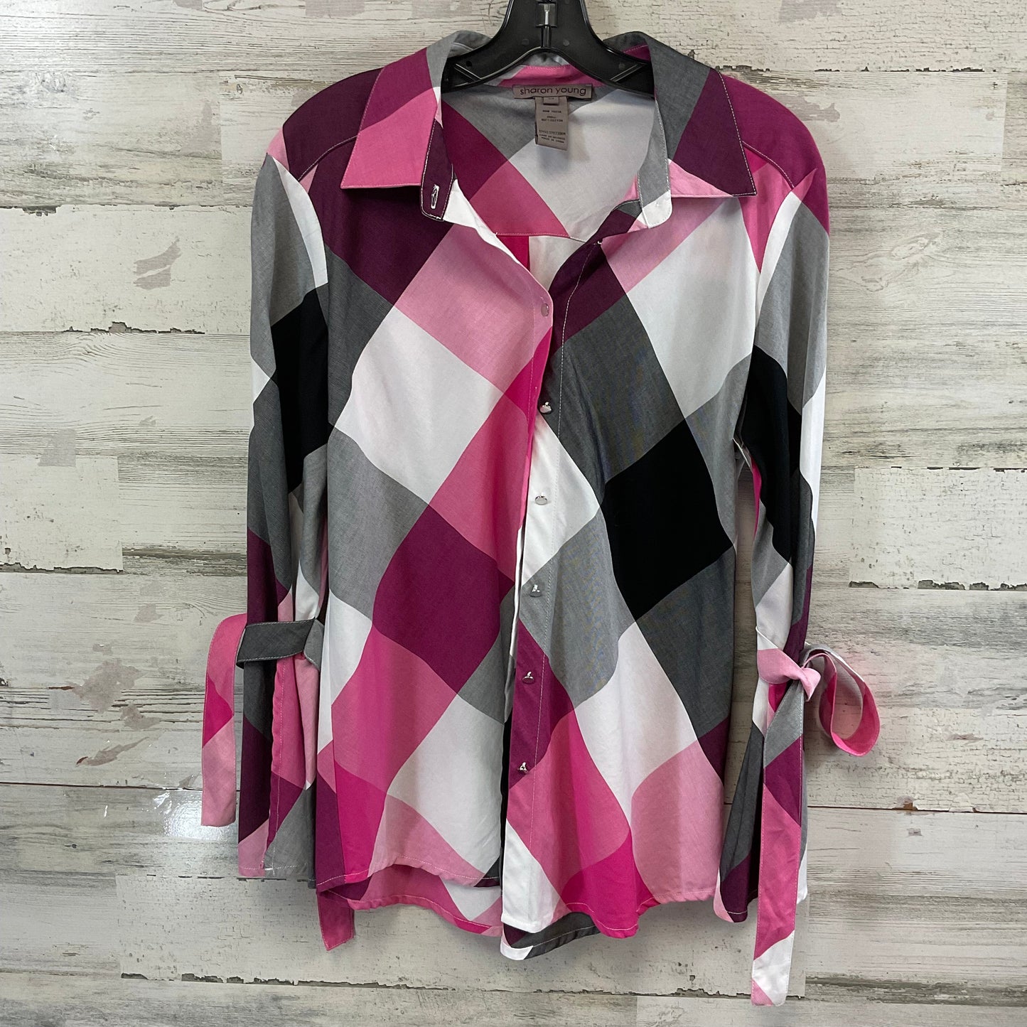 Blouse Long Sleeve By Sharon Young In Pink, Size: M