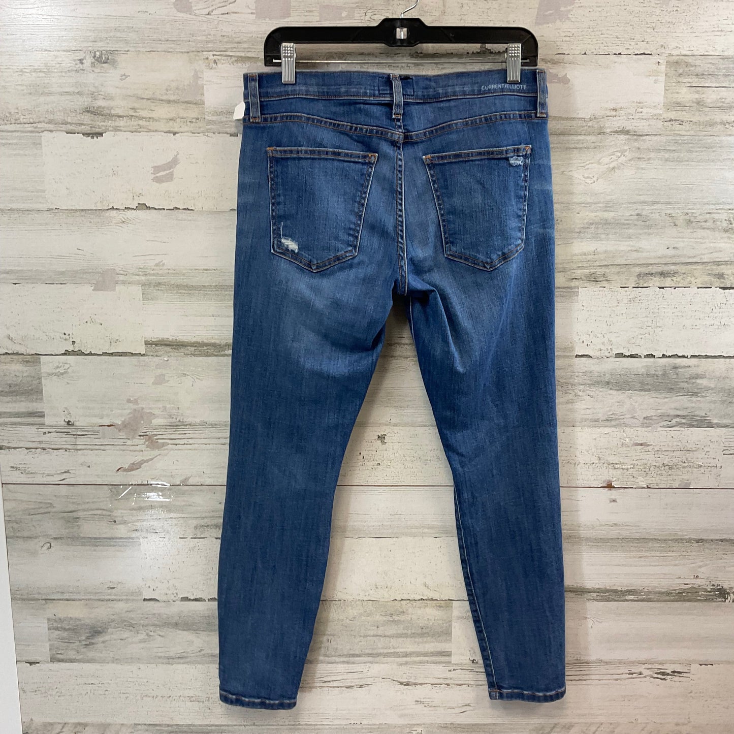 Jeans Skinny By Current Elliott In Blue Denim, Size: 10