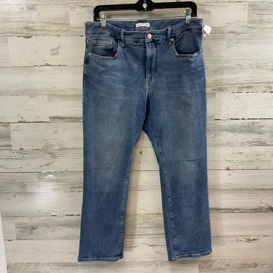 Jeans Straight By Good American In Blue Denim, Size: 14